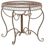 CLP Gartentisch, Braun, Metall, 90x69x90 cm, Gartenm&ouml;bel, Gartentische, Gartentische