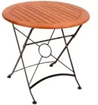 Gardenson Gartenklapptisch, Braun, Schwarz, Holz, Metall, Eukalyptusholz, Hartholz,