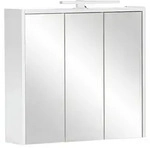 Stylife Spiegelschrank Palermo, Wei&szlig;, Glas, 6 F&auml;cher, 65x62.7x16 cm, Made in