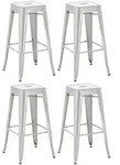 CLP Barhocker, Silber, Metall, 43x76x43 cm, Esszimmer, Barm&ouml;bel, Barhocker