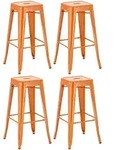 CLP Barhocker, Orange, Metall, 43x76x43 cm, Esszimmer, Barm&ouml;bel, Barhocker