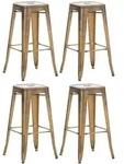 CLP Barhocker, Gold, Metall, 43x76x43 cm, Esszimmer, Barm&ouml;bel, Barhocker