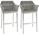 CLP Barhocker, Grau, Textil, 64x110x48 cm, Esszimmer, Barm&ouml;bel, Barhocker