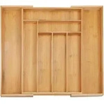 Relaxdays Besteckkasten, Hellbraun, Holz, Holzwerkstoff, 32.5x5x45.5 cm,