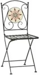 Gardenson Gartenstuhl, Mehrfarbig, Schwarz, Metall, Keramik, Mosaik, X-Form,