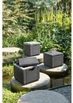Keter Gartenhocker, Graphit, Grau, Kunststoff, Textil, quadratisch, 42x39x42 cm,