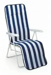 Gardenson Sonnenliege Veba, Blau, Wei&szlig;, Metall, Textil, 58x108x75 cm, FSC Mix,