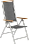 Gardenson GARTENSTUHL Grau, Natur, Silber 58x117x64 cm