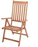 Gardenson Gartenklappsessel-Set, Natur, Holz, Eukalyptusholz, massiv, 59x113x70 cm,