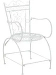 CLP Gartenstuhl, Wei&szlig;, Metall, 48x88x60 cm, Gartenm&ouml;bel, Gartenst&uuml;hle,
