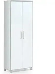 Garderobenschrank Santina, Wei&szlig;, Glas, Holzwerkstoff, furniert, 1 F&auml;cher, 71x193x37