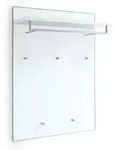Garderobenpaneel Santina, Wei&szlig;, Glas, Holzwerkstoff, 80x109x27 cm, Goldenes M, Made