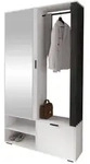 Mirjan24 Garderobe, Wei&szlig;, Schwarz, Kunststoff, Rechteckig, 100x190x33 cm, Garderobe,