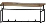 Mid.you Wandgarderobe, Schwarz, Holz, Metall, Mangoholz, massiv, 71x29x20 cm,