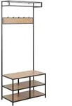 Mid.you Garderobe, Schwarz, Wildeiche, Metall, Holzwerkstoff, 77x185x40 cm, Reach,