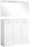 Carryhome Garderobe Adana, Wei&szlig;, Holzwerkstoff, 2-teilig, 134x200x36 cm, Garderobe,