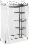 Relaxdays Garderobe, Wei&szlig;, Metall, Textil, 105x172x45 cm, Garderobe,...