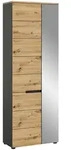 Mid.you Garderobenschrank, Glas, Holzwerkstoff, 4 F&auml;cher, 65x190x37 cm, FSC Mix,