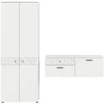 Mid.you Garderobe Prisma, Wei&szlig;, Holzwerkstoff, 2-teilig, 195x192x34 cm, FSC Mix,