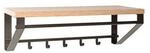 Wandgarderobe Parma, Schwarz, Eiche, Metall, Holzwerkstoff, 70x23x30 cm, Hutablage,