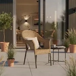 Gardenson Gartensessel-Set Ravenna, Graphit, Natur, Metall, Kunststoff, 67x87x61 cm,