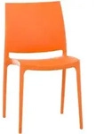 CLP Gartenstuhl, Orange, Kunststoff, 44x81x50 cm, Gartenm&ouml;bel, Gartenst&uuml;hle,