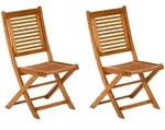 Gardenson Gartenstuhl-Set Cordoba, Natur, Holz, Eukalyptusholz, vollmassiv, eckig,
