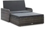 vidaXL Garten-Lounge-Set, Dunkelgrau, Naturmaterialien, 2, F&uuml;llung: Polyester,