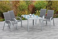 Gardenson GARTENTISCHGRUPPE Anthrazit, Silber
