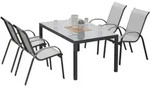 Gardenson Gartentischgruppe, Braun, Graphit, Metall, Kunststoff, Glas, Uni,