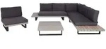 MCW Garten-Garnitur, Schwarz, Grau, Holz, Loungem&ouml;bel, Gartenlounge-Sets