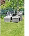 Gardenson Gartensessel, Hellgrau, Kunststoff, Textil, F&uuml;llung: Polyester, rund,