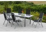 Gardenson Gartenset, Schwarz, Silber, Metall, Textil, 7-teilig, Uni, Tisch