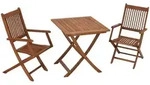 Gardenson Balkonset, Natur, Holz, 3-teilig, Eukalyptusholz, massiv, Tisch klappbar,