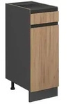 Vicco K&uuml;chenunterschrank, Honigeiche, Anthrazit, Holzwerkstoff, 1 F&auml;cher, 1