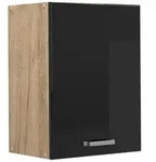 Vicco H&auml;ngeschrank, Schwarz Hochglanz, Honigeiche, Holzwerkstoff, 1 F&auml;cher,