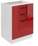 B Belini Group K&uuml;chenunterschrank, Rot, Holz, 60x82x51.6 cm, K&uuml;chen, K&uuml;chenm&ouml;bel,