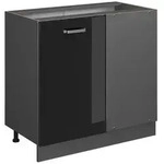 Vicco Eckunterschrank, Schwarz Hochglanz, Anthrazit, Holzwerkstoff, 1 F&auml;cher,