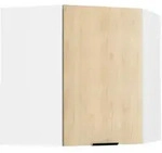 Mid.you Eckoberschrank, Wei&szlig;, Honigeiche, Kunststoff, Holzwerkstoff, 1 F&auml;cher,