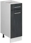 Vicco K&uuml;chenunterschrank, Schwarz, Wei&szlig;, Holzwerkstoff, 1 F&auml;cher, 1...