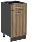Vicco K&uuml;chenunterschrank, Eiche Artisan, Anthrazit, Holzwerkstoff, 1 F&auml;cher, 1