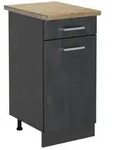 Vicco K&uuml;chenunterschrank, Schwarz, Anthrazit, Holzwerkstoff, 1 F&auml;cher, 1