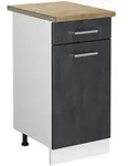Vicco K&uuml;chenunterschrank, Schwarz, Wei&szlig;, Holzwerkstoff, 1 F&auml;cher, 1...