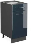 Vicco K&uuml;chenunterschrank, Dunkelblau, Anthrazit, Holzwerkstoff, 3 F&auml;cher, 1