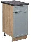 Vicco K&uuml;chenunterschrank, Hellblau, Honigeiche, Holzwerkstoff, 3 F&auml;cher, 1