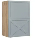 Vicco H&auml;ngeschrank, Hellblau, Honigeiche, Holzwerkstoff, 2 F&auml;cher, Rechteckig,