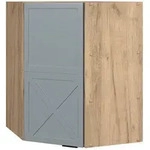 Vicco Eckh&auml;ngeschrank, Hellblau, Honigeiche, Holzwerkstoff, 3 F&auml;cher, L-Form,