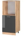Vicco Herdumbauschrank, Schwarz Hochglanz, Honigeiche, Holzwerkstoff, 2 F&auml;cher,
