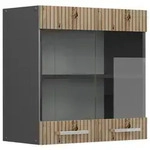 Vicco K&uuml;chenglasschrank, Eiche Artisan, Anthrazit, Holzwerkstoff, 1 F&auml;cher,