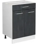 Vicco K&uuml;chenunterschrank, Schwarz, Wei&szlig;, Holzwerkstoff, 1 F&auml;cher, 1...
